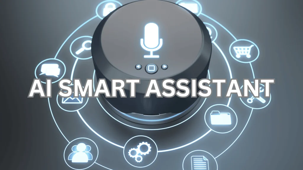 An AI smart assistant displayed on a digital device, showcasing advanced technology and user-friendly interface.