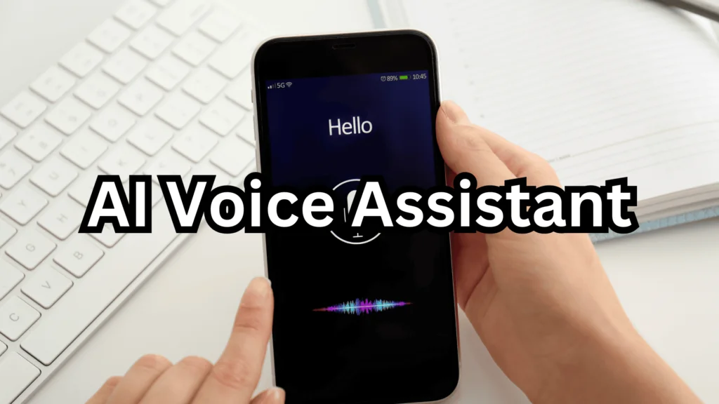 An AI voice assistant displayed on a digital device, showcasing its interactive interface and voice recognition capabilities.