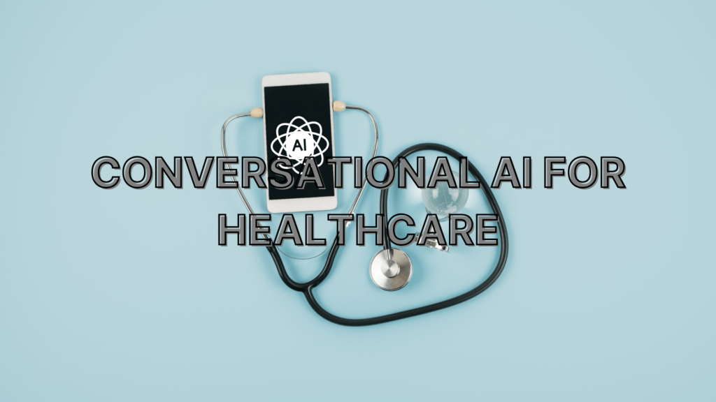 An illustration depicting conversational AI technology being utilized in a healthcare setting for patient interaction and support.
